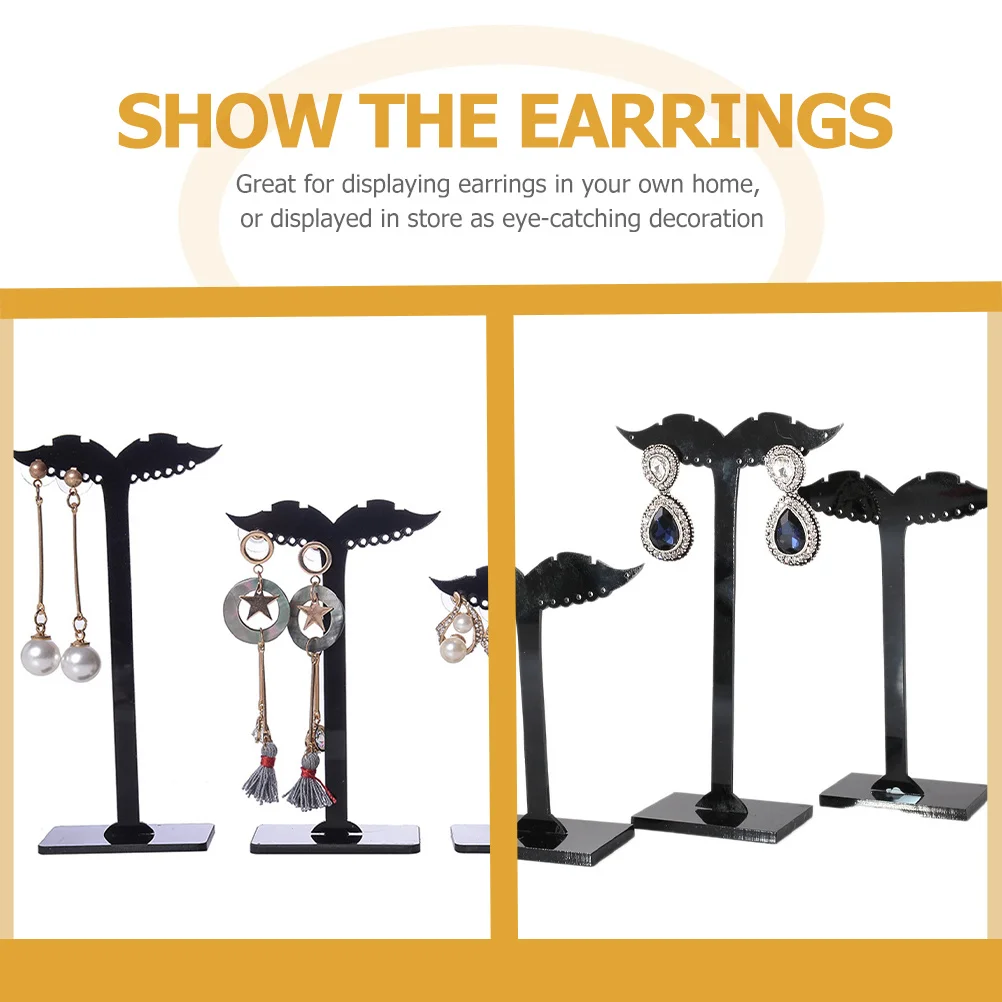 

3Pcs Acrylic Earrings Display Stand T-Shaped Holder for Earring Storage Organizer Desktop Jewelry Rack Decorative Display Shelf