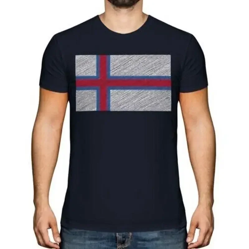 FAROE ISLAND SCRIBBLE FLAG HERREN T-SHIRT TEE TOP GESCHENK FØROYAR FÆRØERNE