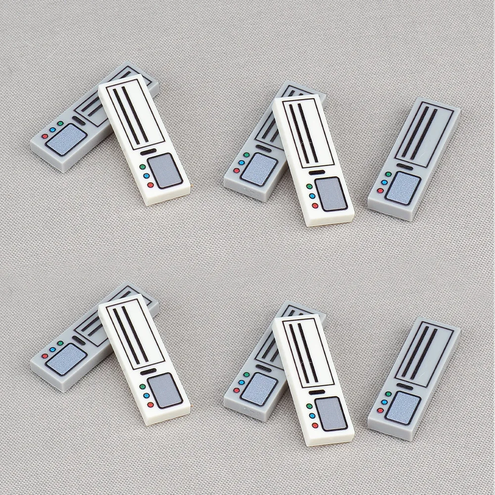 MOC 10PCS 63864 Printed Card Slot Board Button Pattern Building Blocks 2431 Matching Compatible Accessories DIY Toys Adult Gift