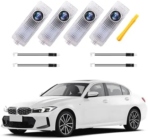 

Комплект из 4 светодиодных проекторов для дверей автомобиля с индивидуальным логотипом — подходят для серий 1-7 X Z M GT