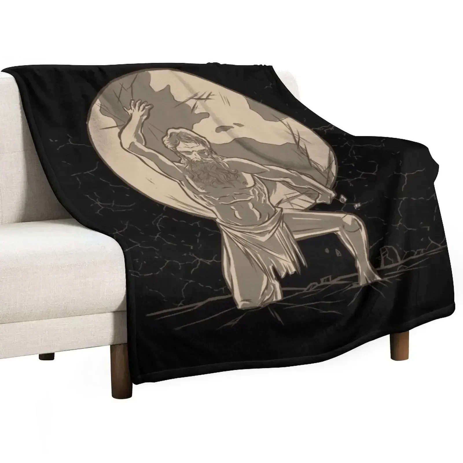 

Atlas Greek god. Throw Blanket Furry Sofa Soft Plaid Blankets
