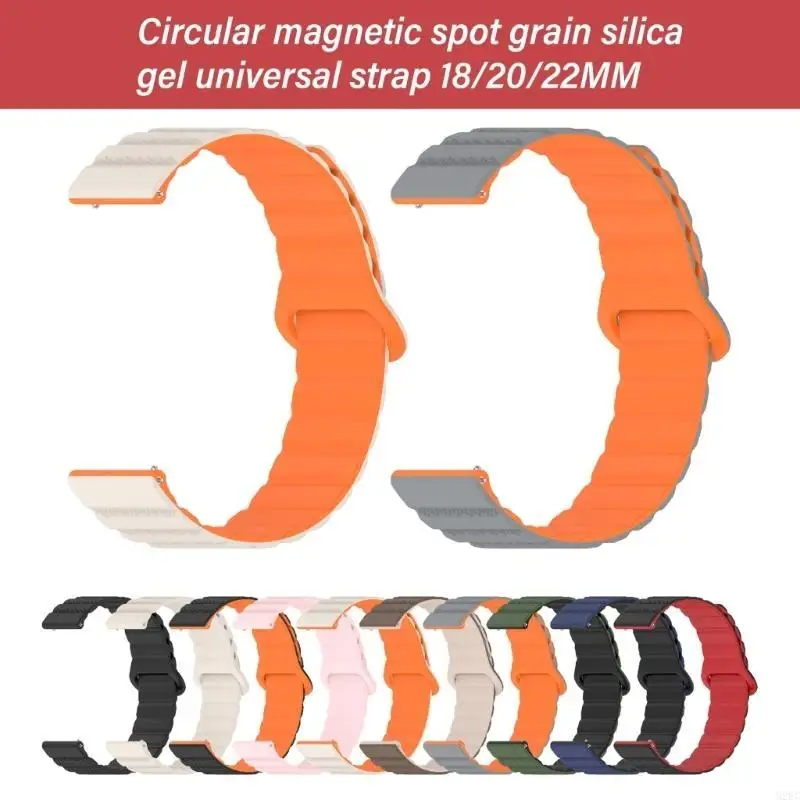 M2EC Belt Silicone Sport Strap Wutband con fuerte cierre magnético para reloj inteligente 18 mm/20 mm/22 mm Elija entre