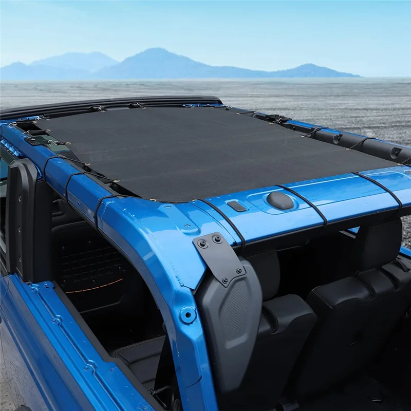 

NEW-Sunshade Mesh Shade Top Cover Provides Roof UV Sun Protection For Ford Bronco 2 Door 2021 2022 2023 Accessories