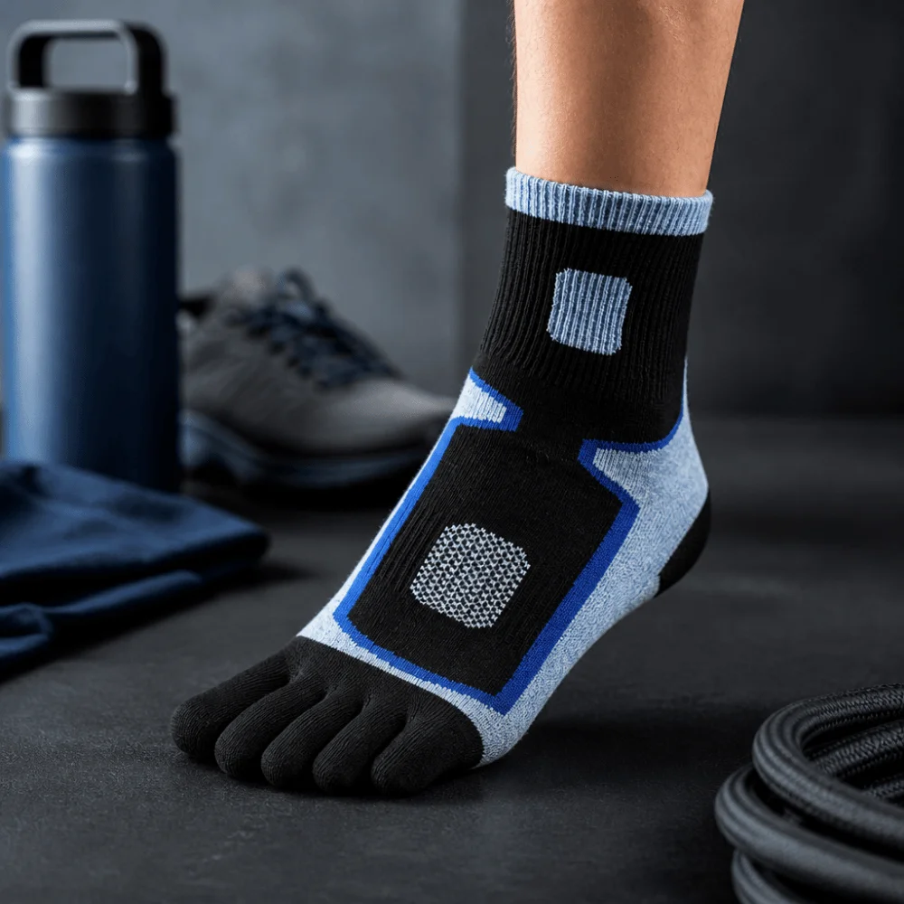 

Mid-calf Sock Breathable Five Finger Socks Mesh Quick Dry Men Socks Anti-odor Sweat-Absorbent Five Toe Socks Fitness