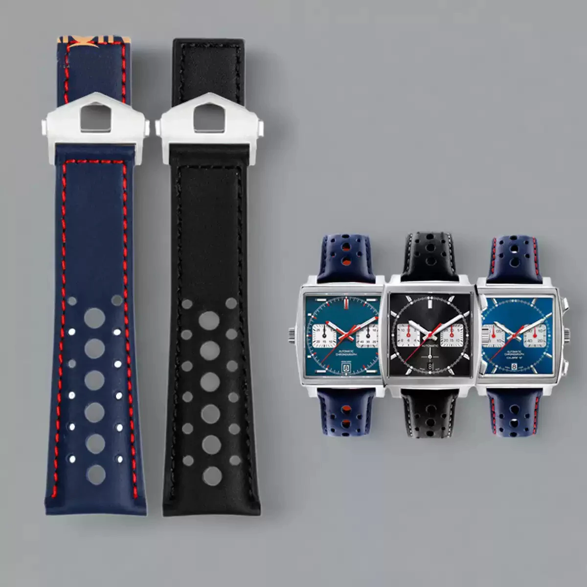 

For TAG Heuer Monaco Watchband CAW211M 211P CAW211R 211T breathable 22mm Genuine Leather band Men's Folding buckle22mm