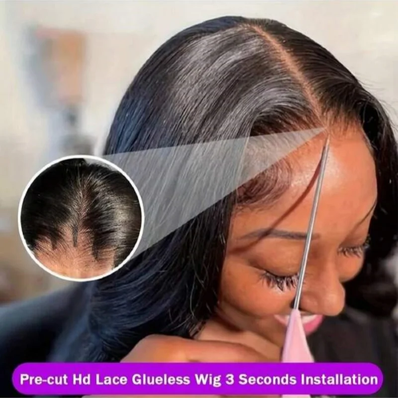 

Glueless Wig Straight Human Hair Wigs 13X6 HD Lace Frontal Wig Natural Black Color 5x5 13x4 Transparent Lace Front Wig For Women