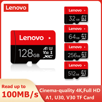 Lenovo Memory Card 512GB 256GB 128GB 64GB 32GB U3 V30 4K Full HD Micro TF Mini SD Card TF Memory Flash Card for Phone/Computer