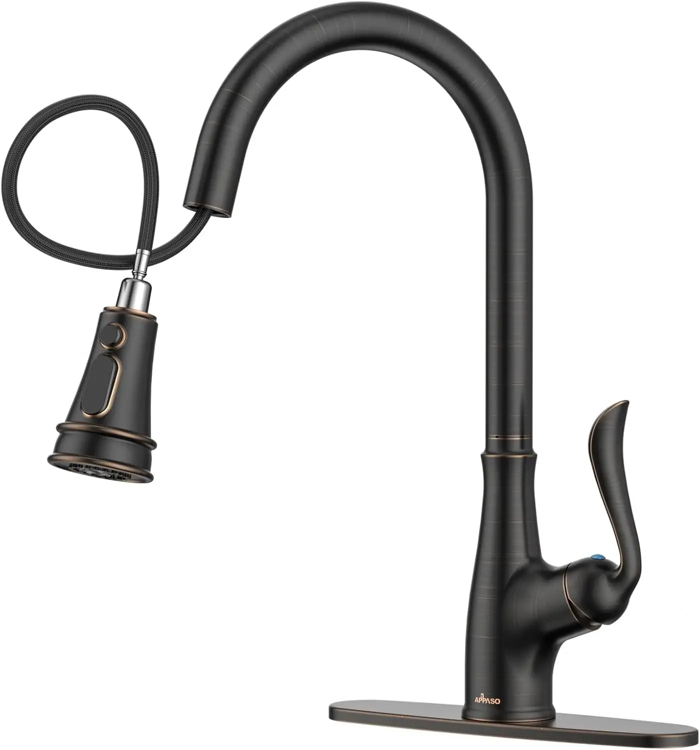 

Pull-Down Kitchen Faucet with Sprayer, Oil Rubbed Bronze Finish, Single Handle High Arc Design, cUPC-Certified