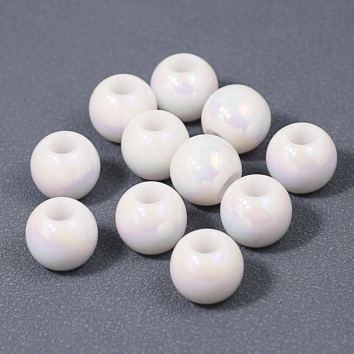 20 mm große Acrylperlen – milchig weiß, handgefertigt, DIY-Schmuckherstellung, Perlen, lose Perlen, Zubehör