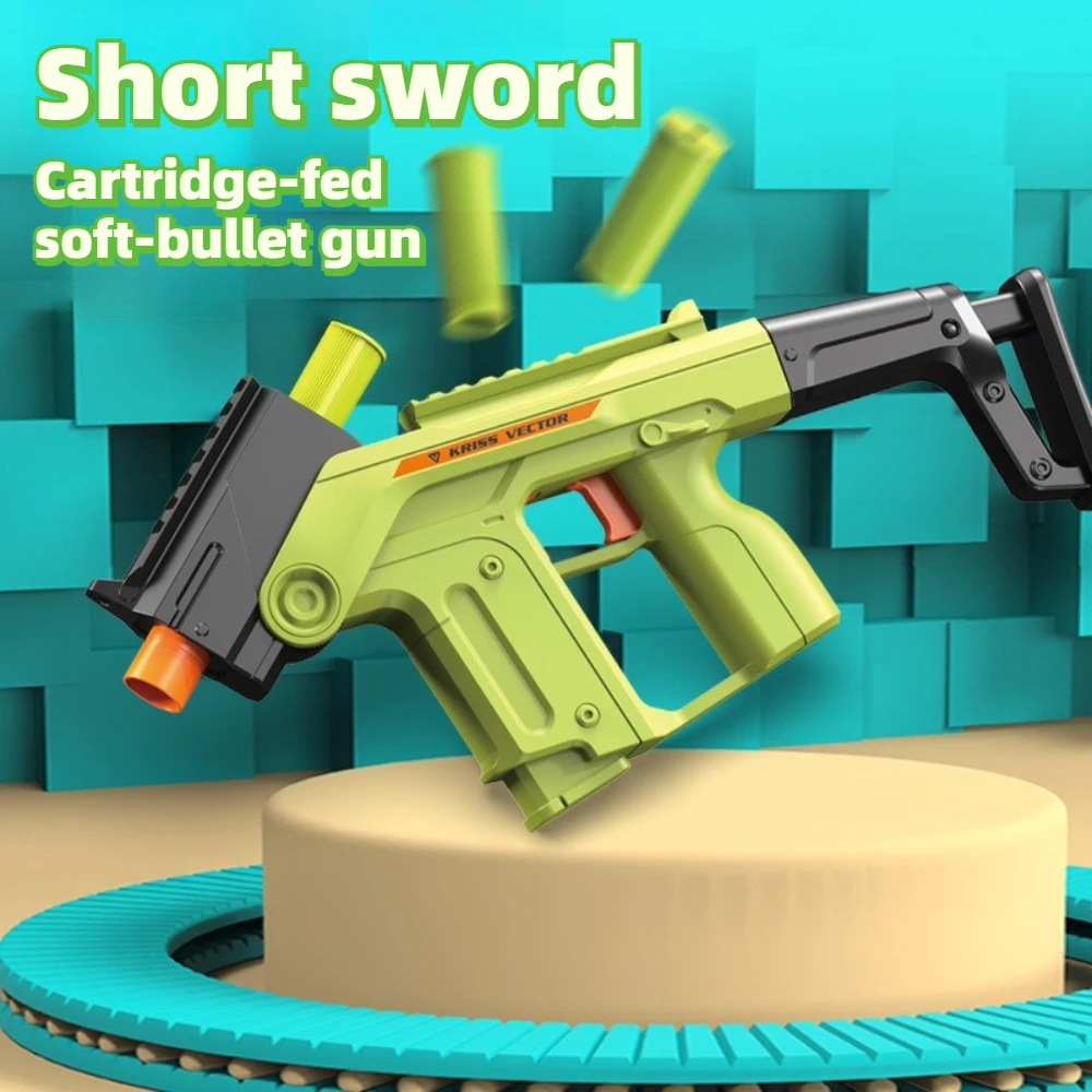 Toy Gun Double Barreled Soft Ammunition Gun Ejector Reloading Short Sword Combat Toy Educational Model Birthday Gift