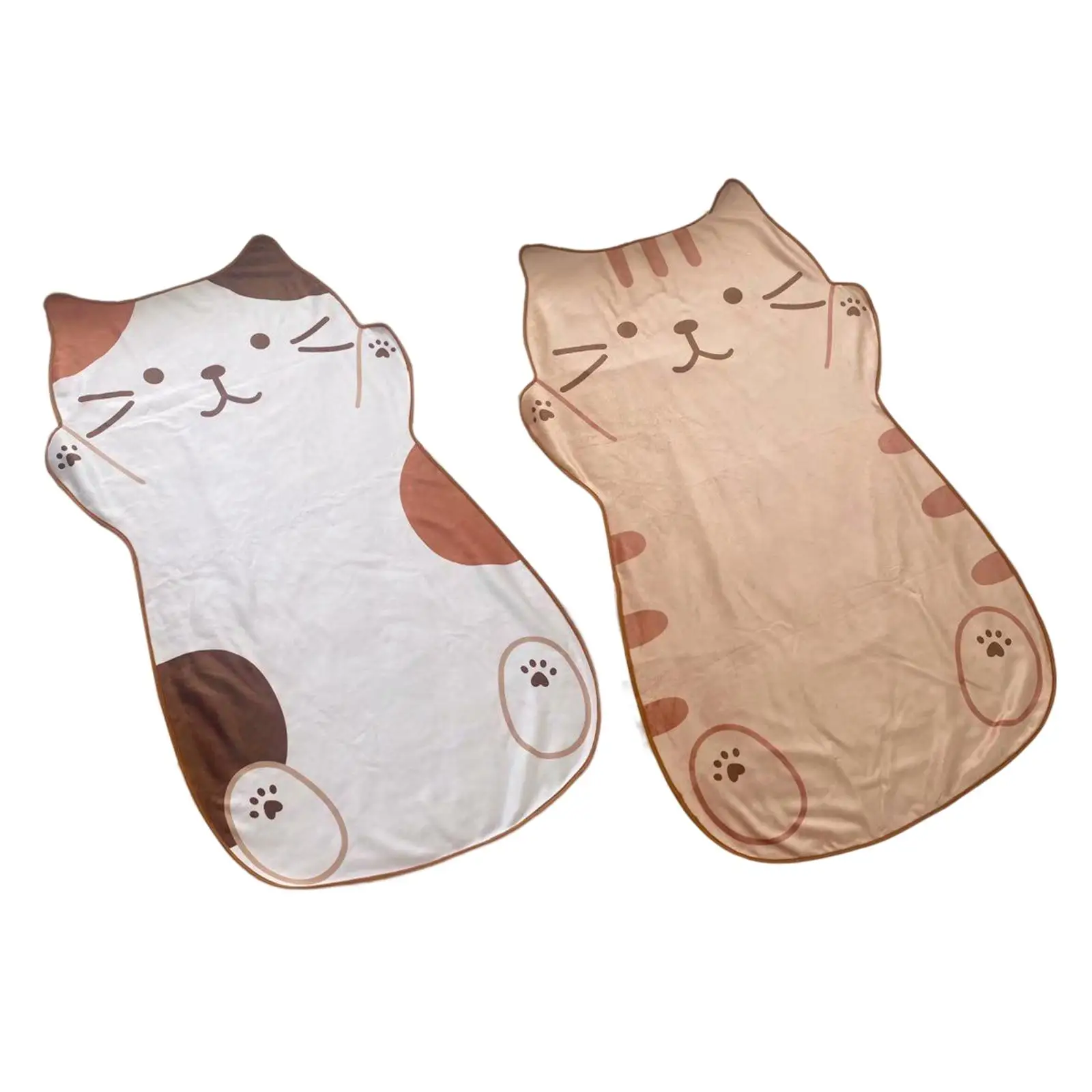 Adorable 60x35inch Kitten Shaped Children Flannel Blanket for Air Conditioned Room Breathable Durable Lightweight Compact Soft