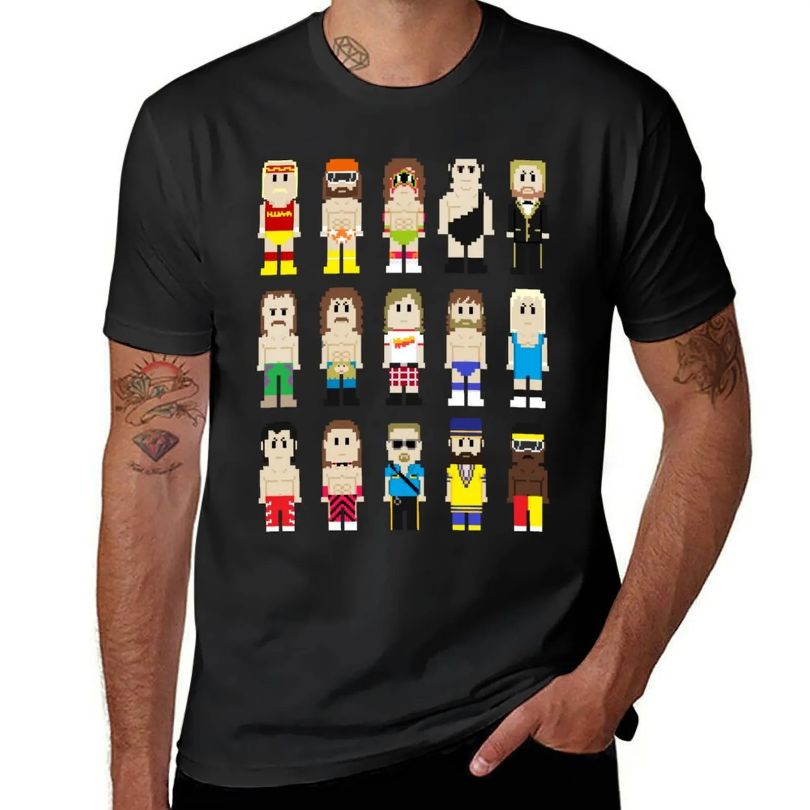 

8-Bit Wrestlers! T-Shirt animal prinfor boys plus sizes fitted t shirts for men