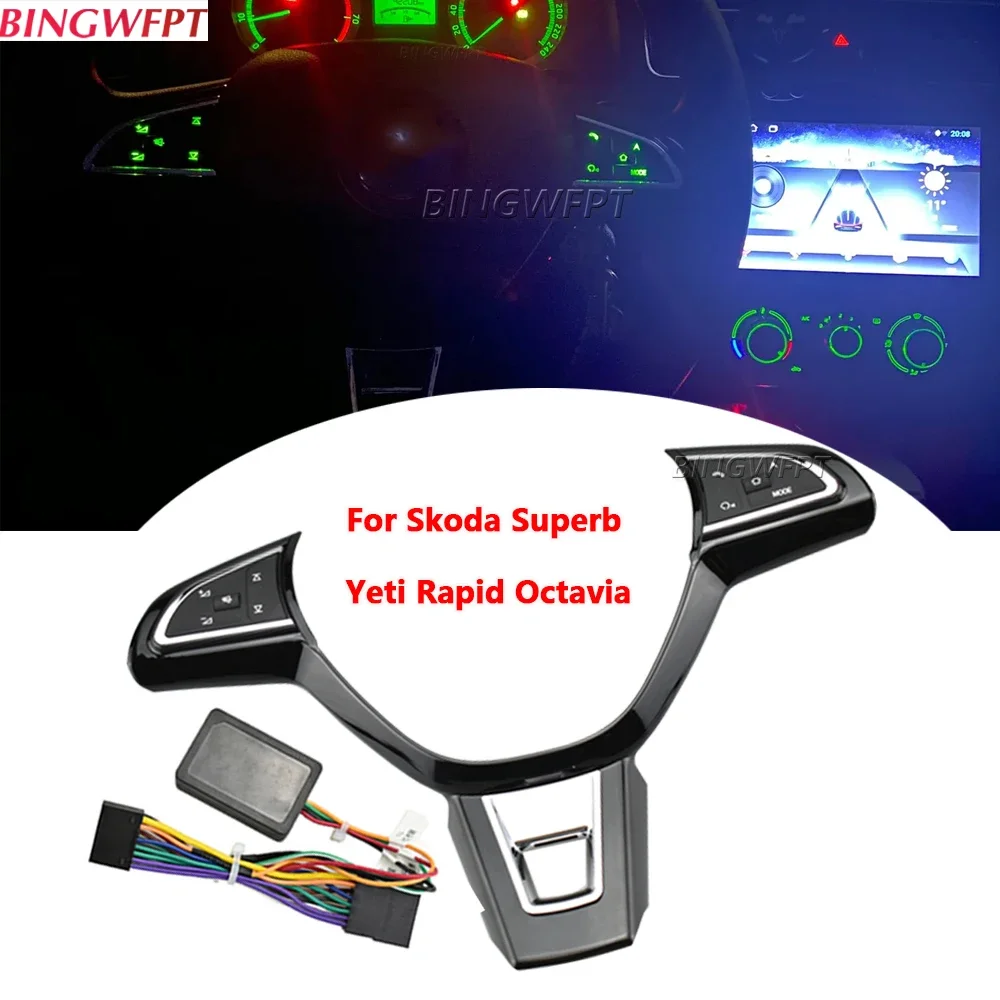 Car Steering Wheel Remote Wireless Control Button For Skoda Superb Yeti Rapid Octavia Multi-function Controller Switch Hubs