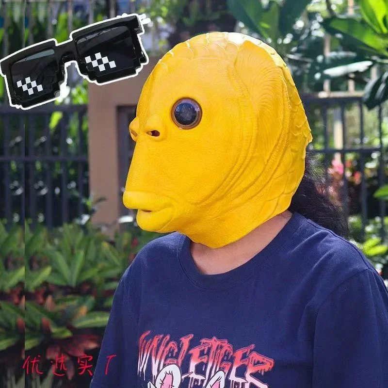 Cosplay Nieuwigheid Halloween Dierenmasker Grappig Viskopmasker Kostuumfeest Latex Hoofdtooi Cosplay Masker voor mannen en vrouwen