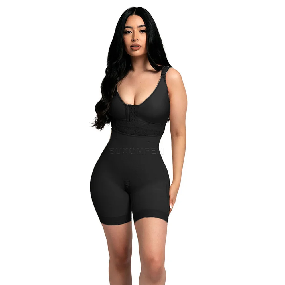 Open-Chest Sleeveless Bodysuit Seamless Shapewear Shorts Modeling Push Up Tummy Control Shapewear with Bra Soft Slim Body Shaper