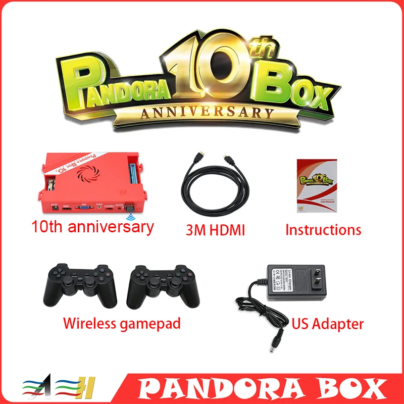 

A Pandora Box 10th 13 in 1 Family Version Games Set DIY Kit Light Gun Retro Games Support Links Game Controller HDMI VGA