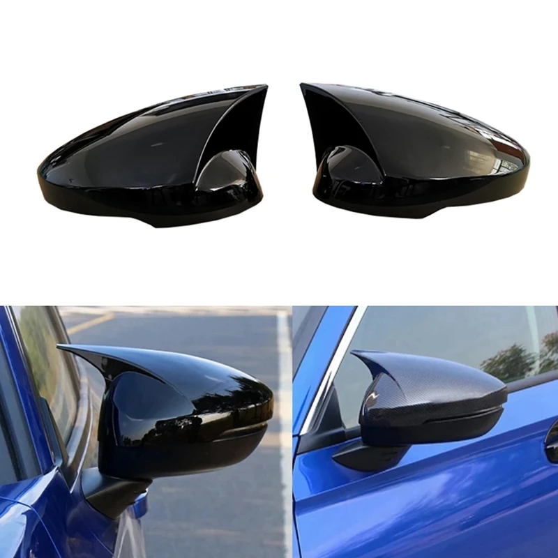 Lado do carro porta asa espelho retrovisor tampa guarnição, modificado chifres Shell, apto para Honda Civic, 11 Gen, 2022, 2023