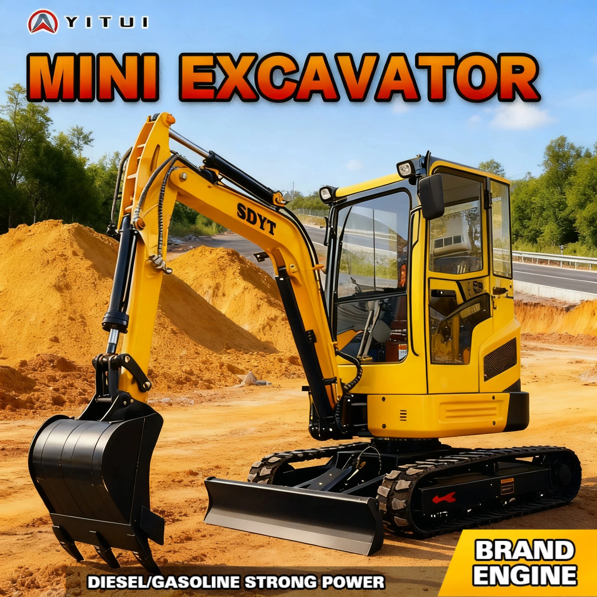 Mini Excavator 3.5 tons Customized Kubota Engine Crawler Type User-Friendly Operation Home Yard And Farm