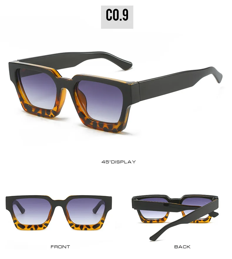 SHAUNA Ins Beliebte Damen Quadratische Sonnenbrille Retro Herren Getönte Farbtöne UV400 – Detail 16