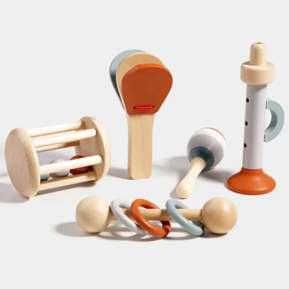 

Musical Toys Baby Handheld Bell Wooden Gripping Fine Motor Skills Baby Musical Instruments Sand Hammer Early Education