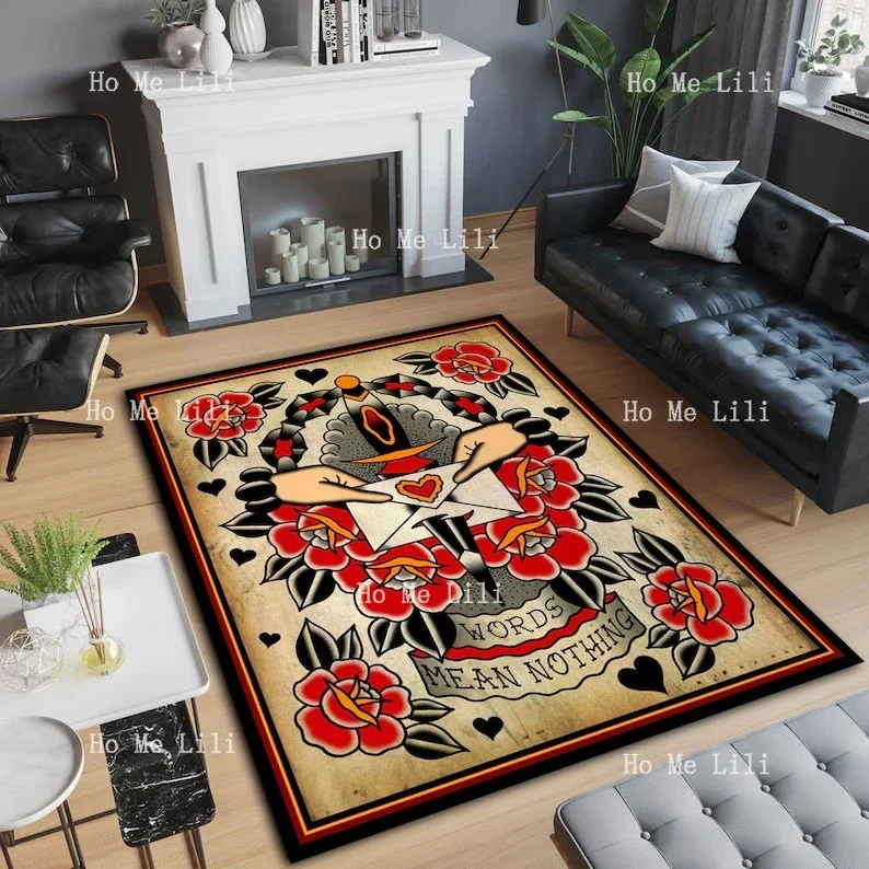 Old School Tattoo Rug Ink Design Personalized Gift