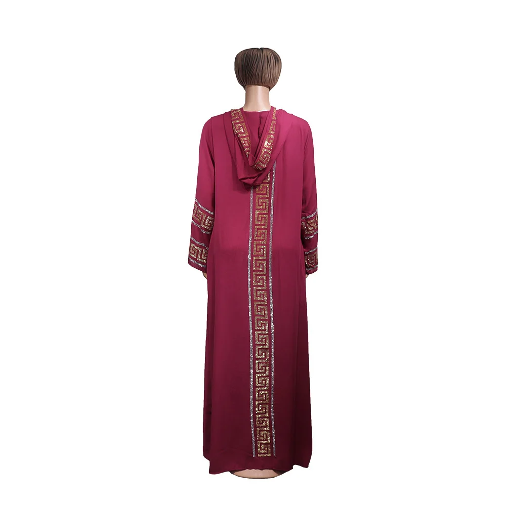 African mom fashion hooded robe Islamic style artificial stone decoration quality luxury