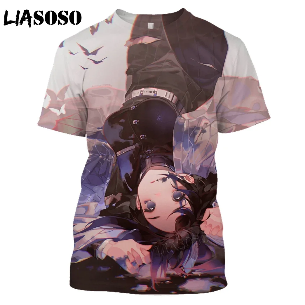 Hot Salling 2024 New Anime Demon Slayer Fashion Harajuku T-Shirt Cartoon 3d Print Short Sleeve Cosplay Top Tees