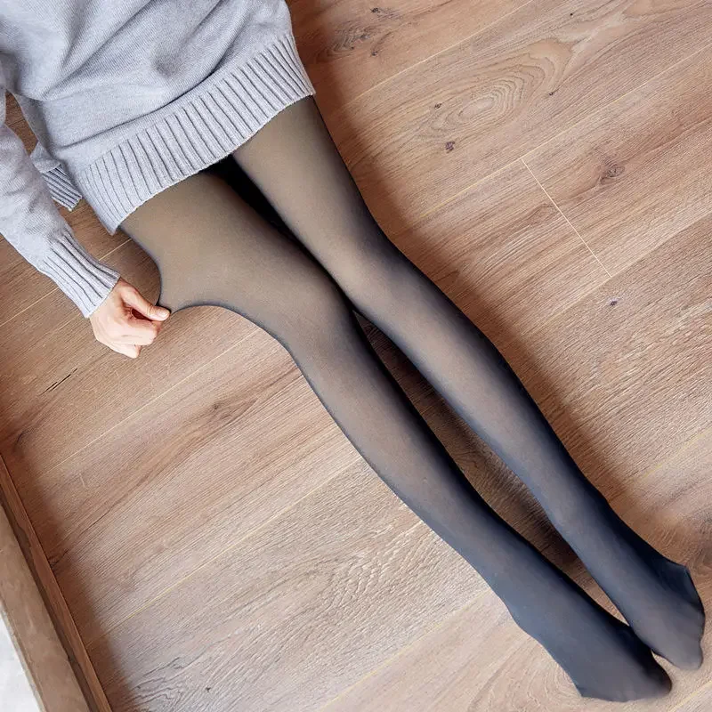 Winter Warm Pantyhose Women Sexy Super Elastic Black Slim Hosiery Lady Casual Fashion Bare Leg Feeling Plus Velvet Thick Tights