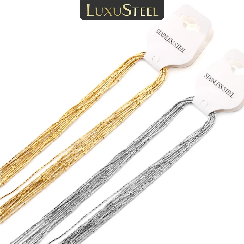 LUXUSTEEL 5pcs Lots Sale Stainless Steel Necklace 2020 New Gold Color Twist Snake Chains Necklace For Pendants Wholesale GifP