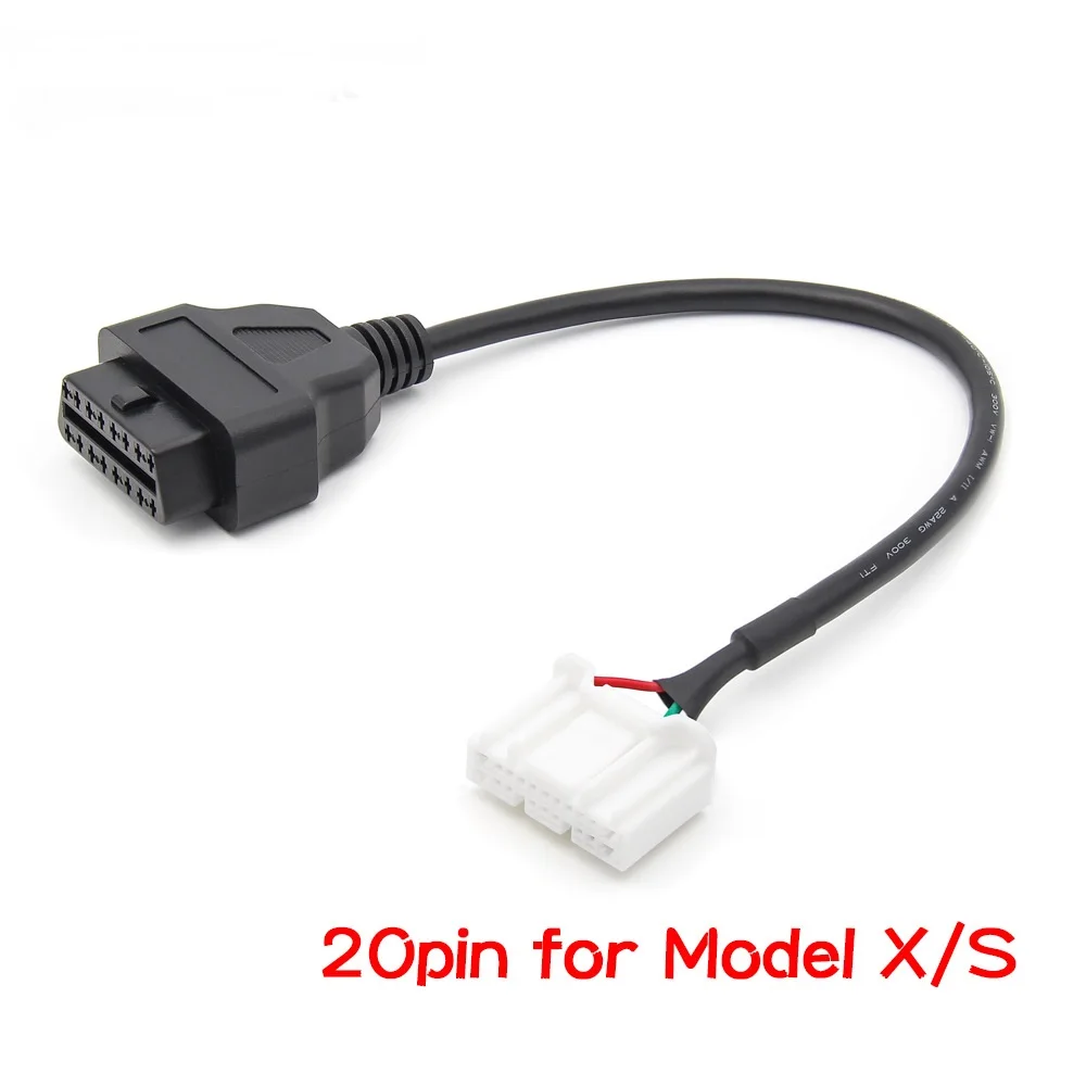 Car 20 Pin OBD2 Adapter Cable Diagnostic Tool For Tesla Model S/X Tesla OBD2 Protocol Troubleshooting Scan Tool Detection line