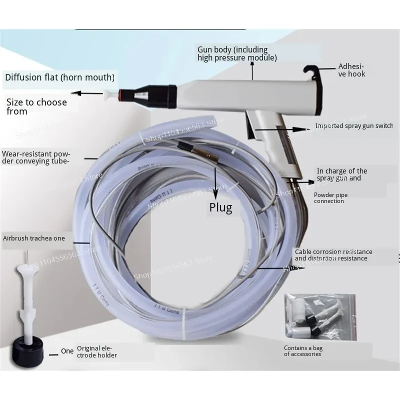 

KCI Manual Electrostatic Powder Coating Gun - For Gema Optiflex/Optiselect, With KCI 801 Powder Tube