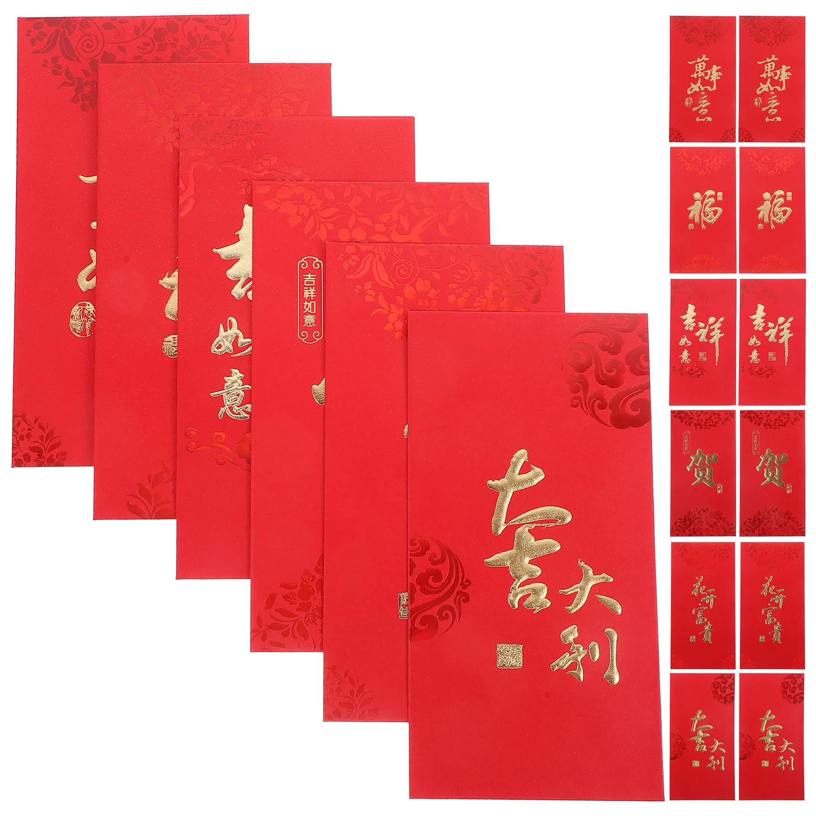 6pcs Wedding Envelopes Paper Dragon Pattern Chinese Red Envelopes New Year Gift Money Packets Traditional Red Packet 2024