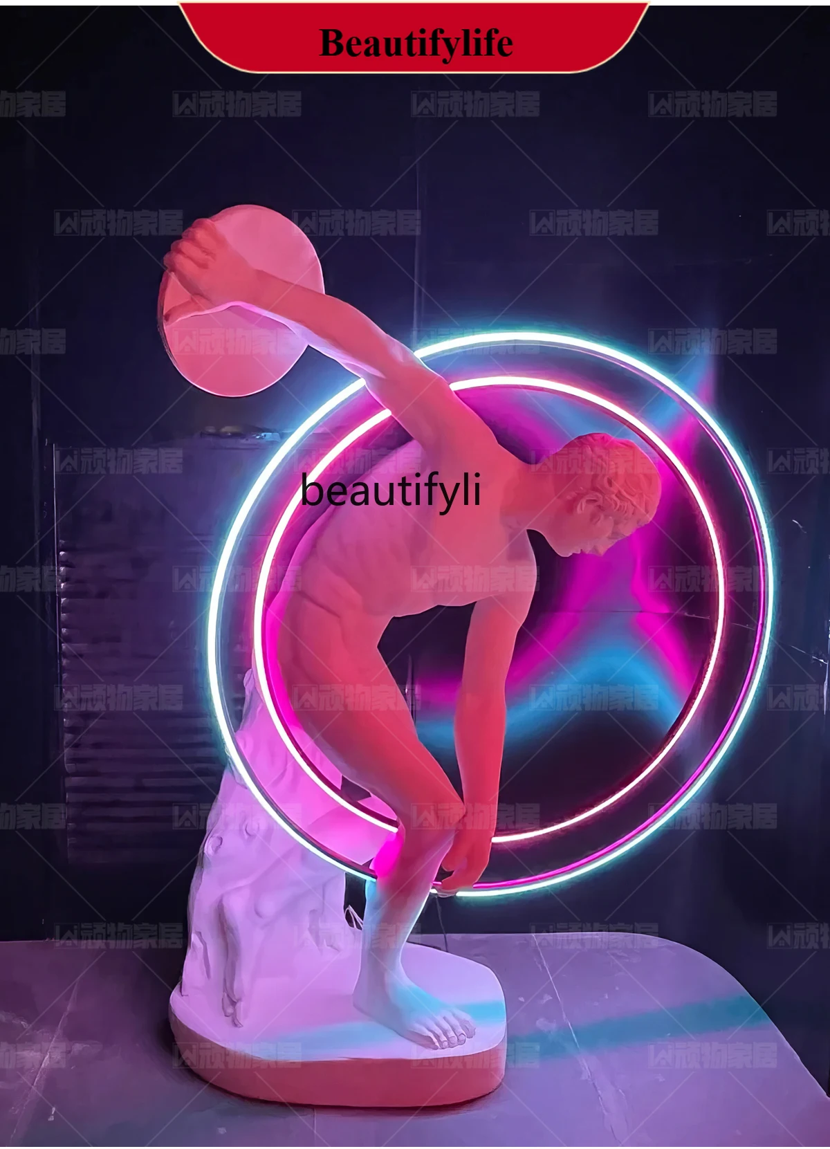 

D178 Bar KTV Sculpture Large Floor Ornament European Style Character E-sports Club Wine Restaurant Shop Luminous Decoration