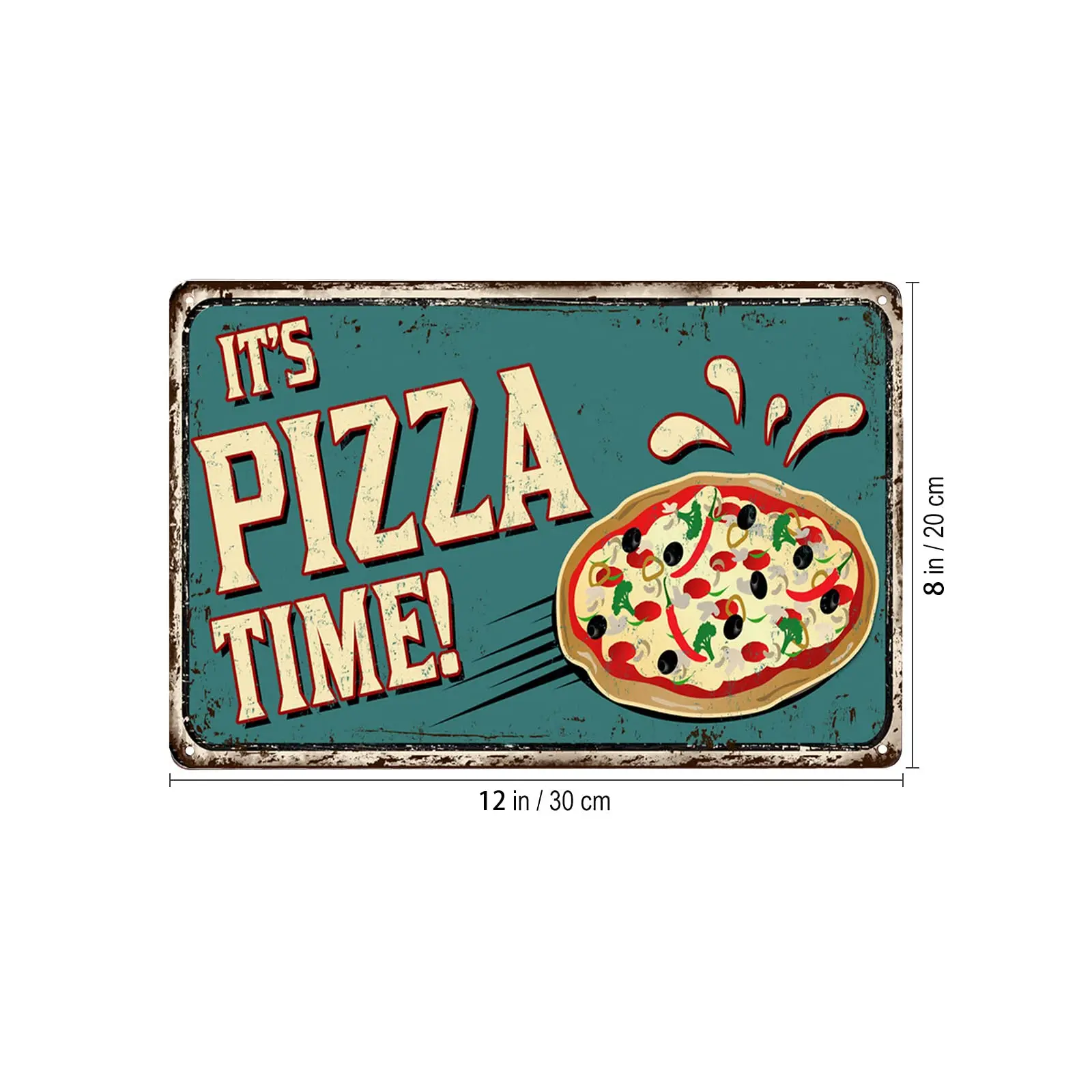 Lesiker Vintage Rusty Metal Sign Its Pizza Time for Wall Decor for Bars,Restaurants,Cafes Pubs 12