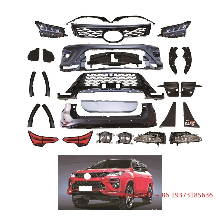 

Facelift Gr Sport Grille Фара Задний фонарь Бампер Обвес Комплект кузова для Toyota Fortuner 2016-2021
