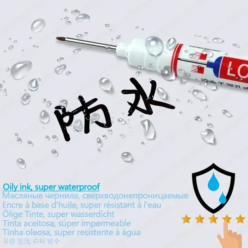Imagen 2 del producto Rotuladores de cabeza larga impermeables de 4 a 80 Uds., 2cm, rotulador de Agujero profundo para carpintero de Metal, herramientas de carpintería de tinta roja/negra/azul/verde