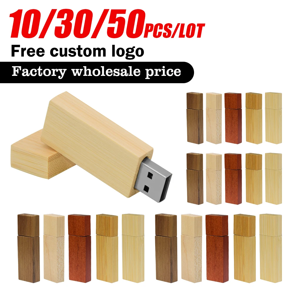

10/30/50pcs/lot Custom Logo Wooden USB FlashDrive PenDrive 8gb 16gb 32gb 64gb Smart Pendrive USB Stick Photography Business Gift