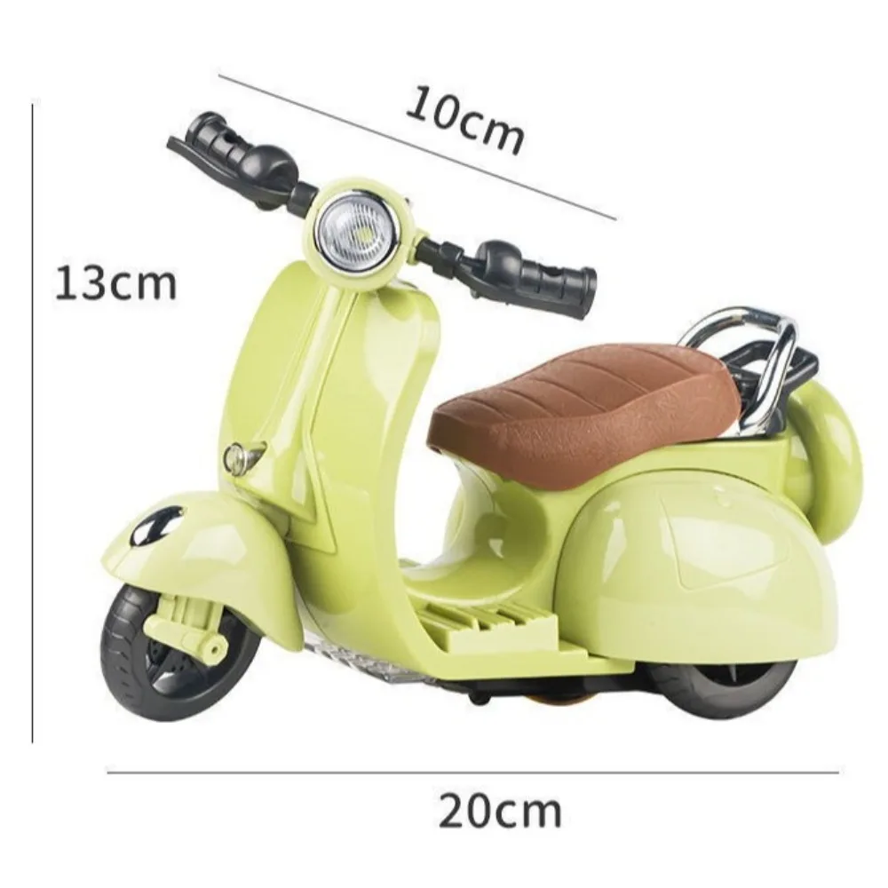 Creative Mini Scooter ของเล่น Rotatable Retro Design Mini ไฟฟ้าจักรยานแสงพราว Spin ตุ๊กตารถจักรยานยนต์สําหรับ Labubu ของเล่น