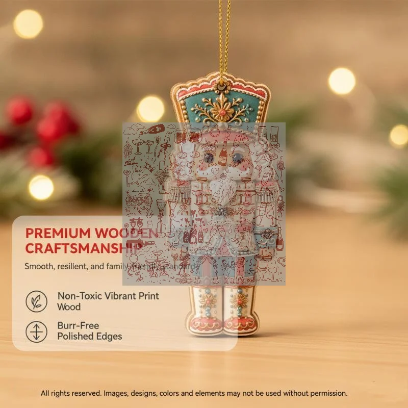 12/24/36Pcs Festival Christmas Tree Decor Vintage Christmas Nutcracker 2D Wooden Hanging For Horticultural Decoration Gift