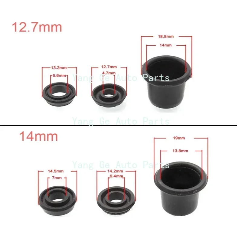 Motorcycle Scooter Brake Pump Front and Rear Master Cylinder Piston Oil Seal Leather Bowl Repair Kit 14mm 12.7mm 11mm