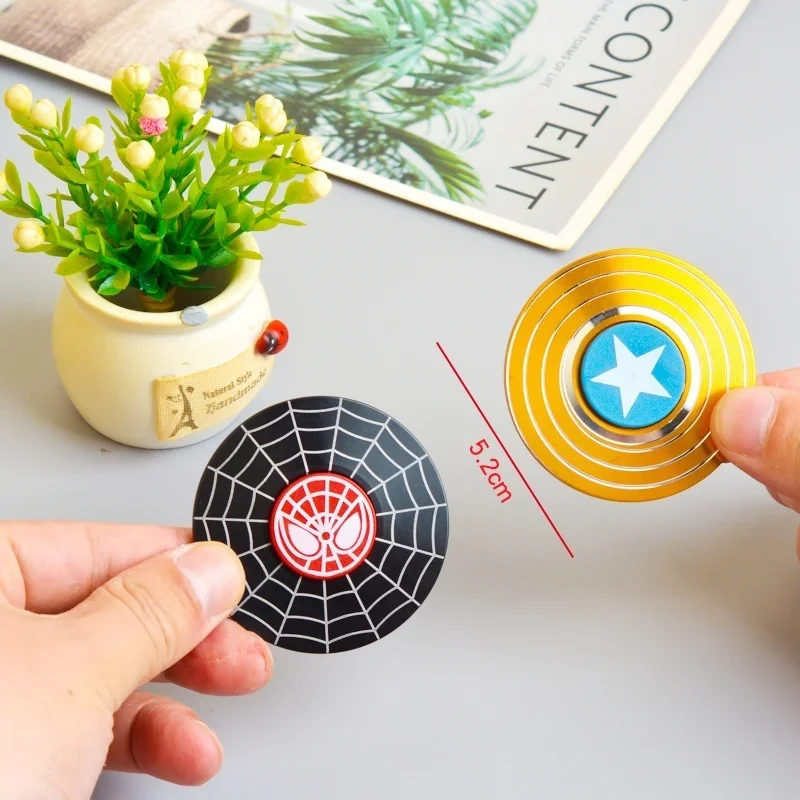 Disney Metal Fidget Spinner Anime Spider-Man Captain America Fast Bearing Finger Spin Gyroscope Gift Toy for Kids one piece