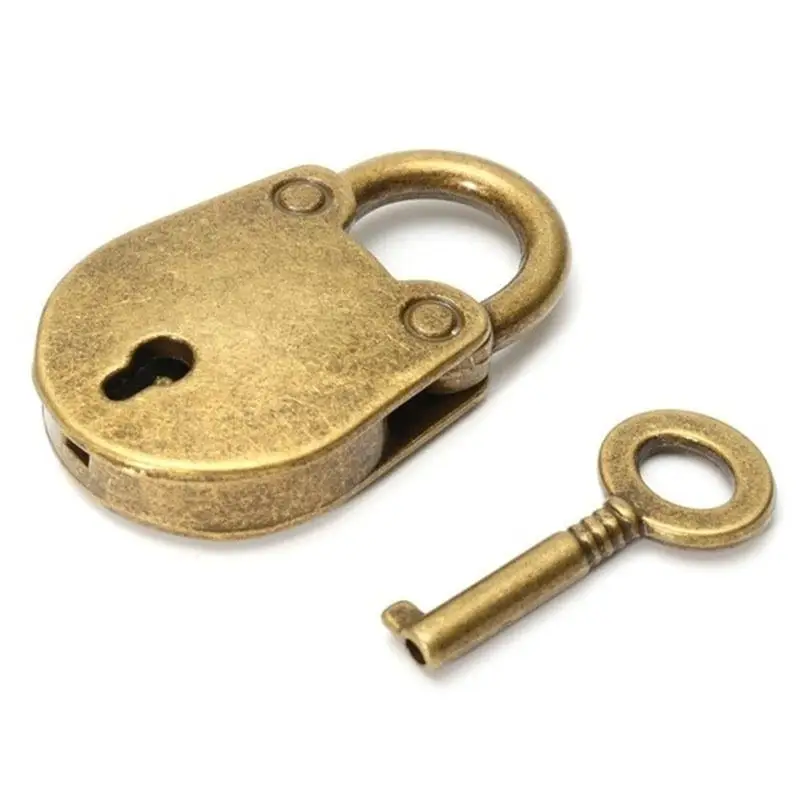 Old 1PC Creative Vintage Key Lock Antique Copper Mini Combination Accessories Archaize Gift Padlock