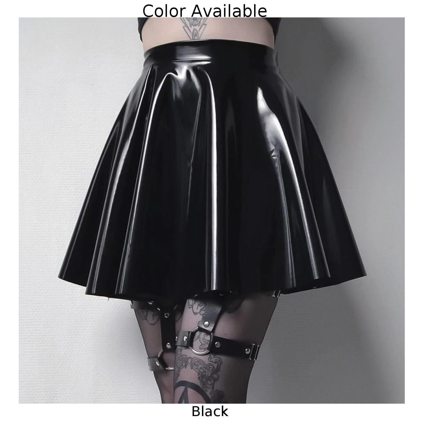 Women PVC Leather Pleated Short Skirt Flared A Line Skater Skirts Clubwear Dance Female Vintage Pleated Minis Glossy Short Dress