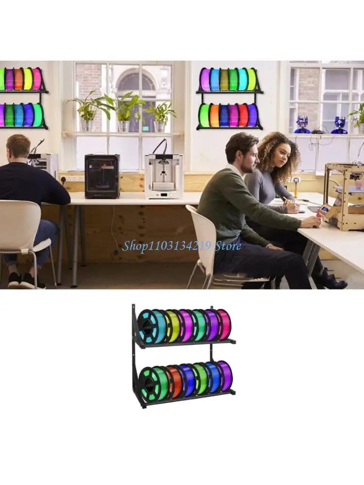 

N5KC Wall Mounted 3D Printer Filament Storage Rack Heavy Duty Metal Shelf For Workshop And Studio Organization