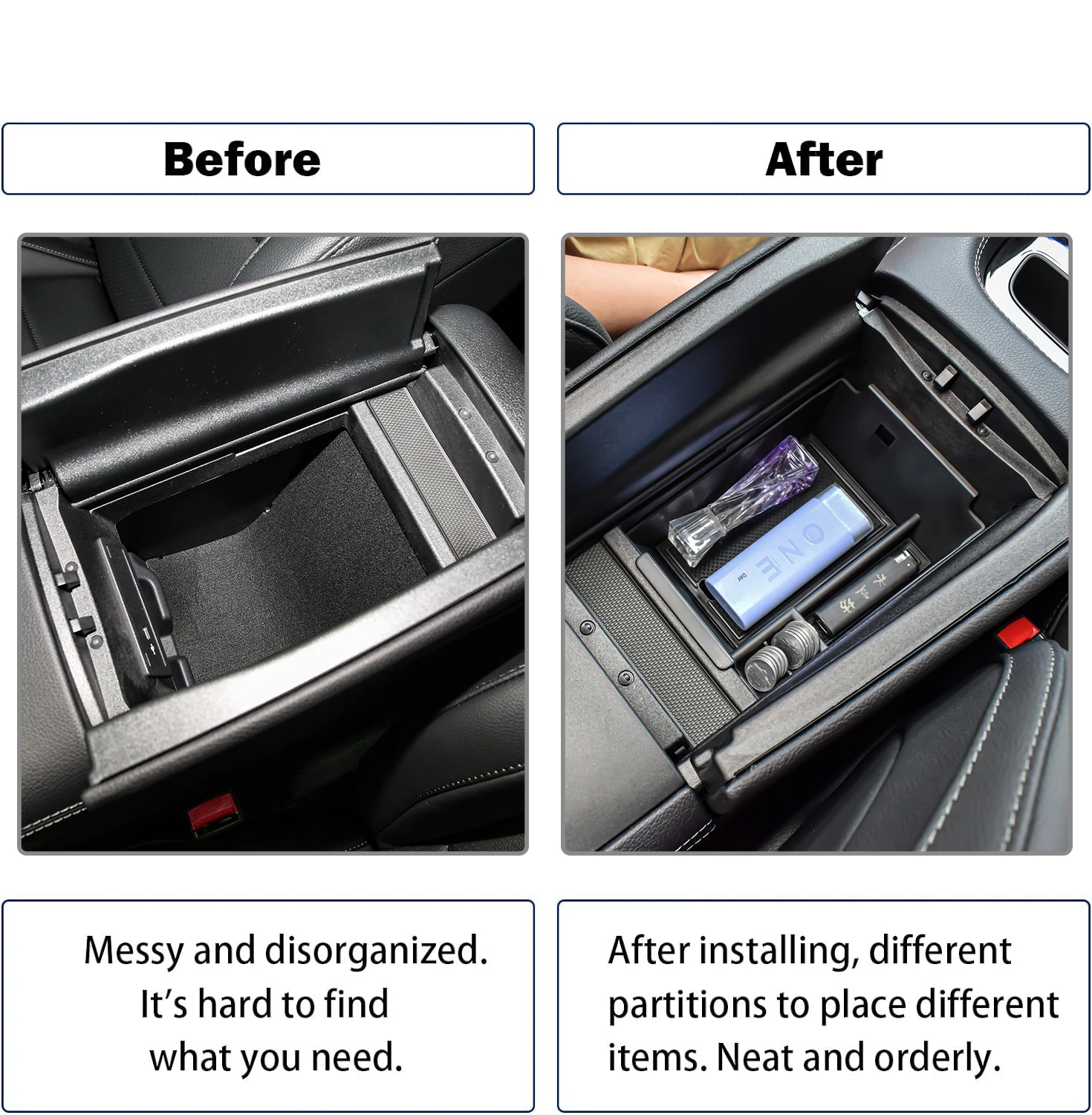 For Mercedes Benz GLE Class GLE350 400 W167 2020-2024 Armrest Storage Box ABS Accessories Car Storage Center Console Organizer