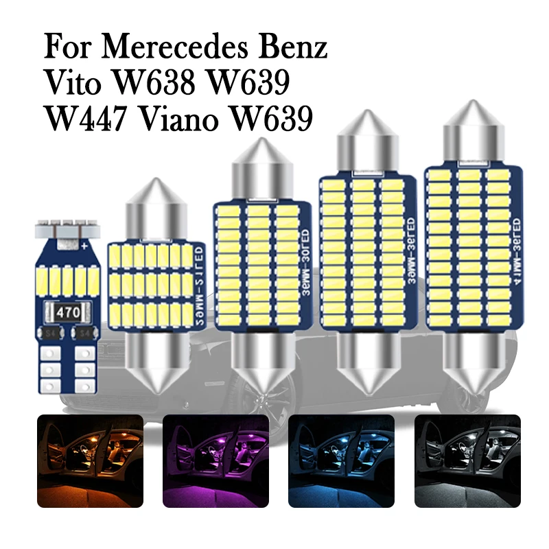 

Car LED Interior Light Canbus For Mercedes Benz Viano Vito W638 W639 W447 1996 2012 2013 2014 2015 2016 2017 2018 Accessories