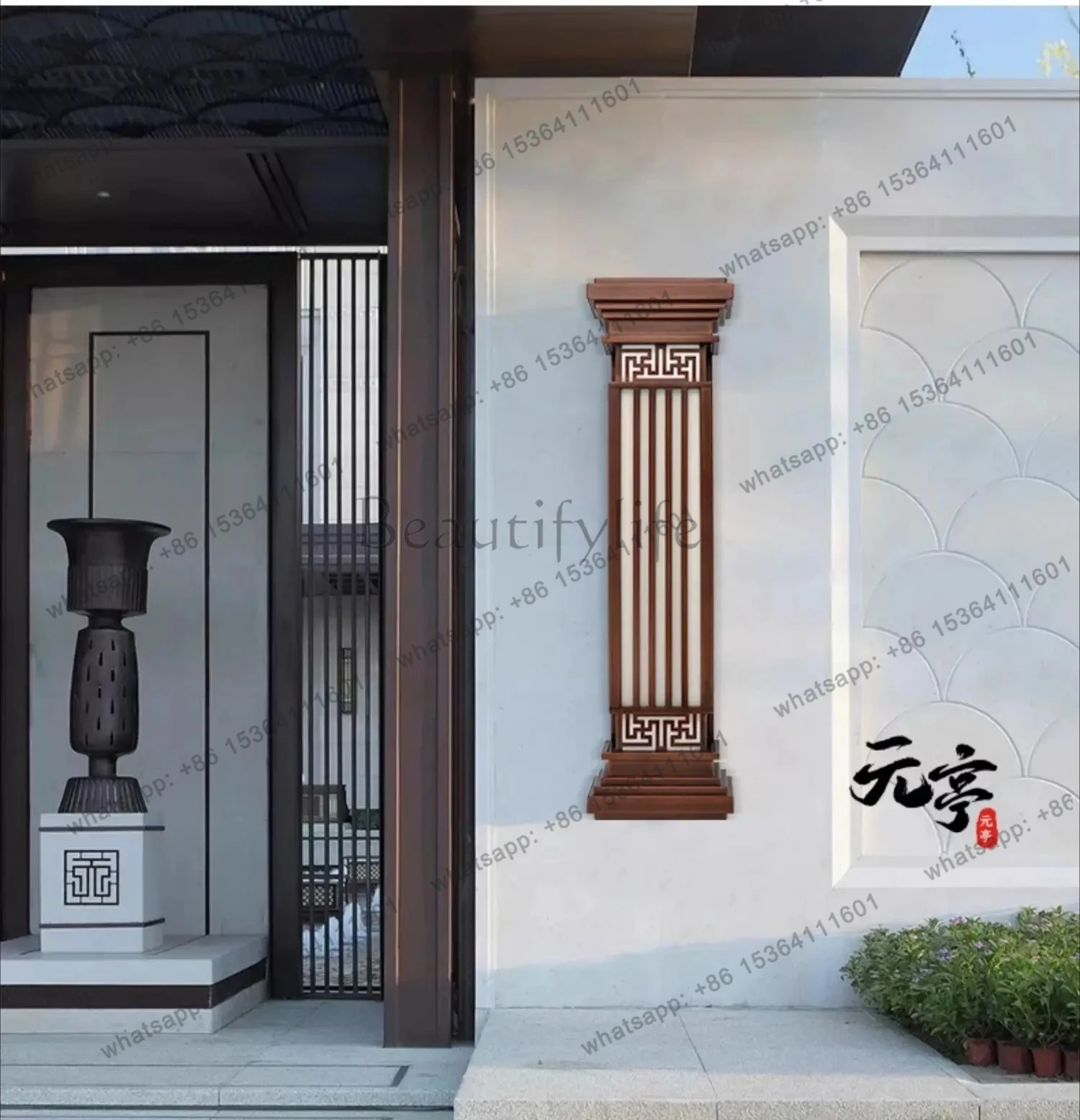 

outdoor wall lamp villa hotel community real estate aisle courtyard gate outdoor Chinese imitation marble wall lamp