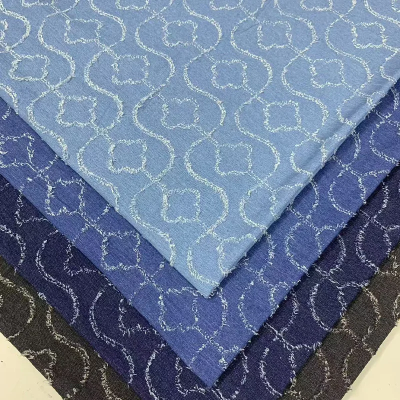 

Geometric Pattern Denim Fabric Washed Denim for Sewing Dresses Bags Pants Hats DIY Textile Cloth Soft and Wearable