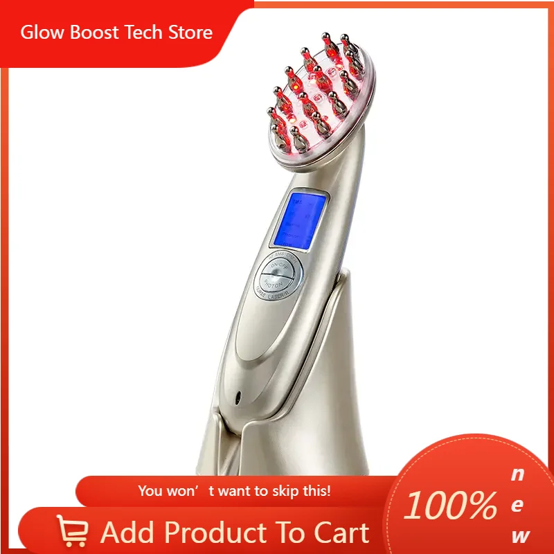 

NYSmart Library Factory Price Electric Laser Hair Growth Comb Red Light EMS Vibration Scalp Massager Brush Microcurrent Meridian
