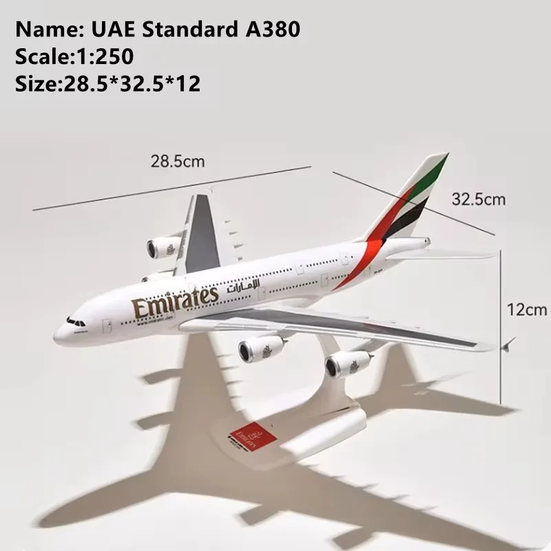 1:250 Emirates 380 Etihad 787 Aircraft Iberia Air France British KLM Scandinavian Assembled Airplane Model Toys Collection Gift